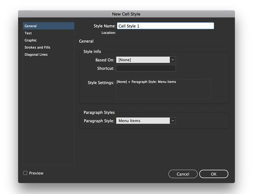 create a new cell style