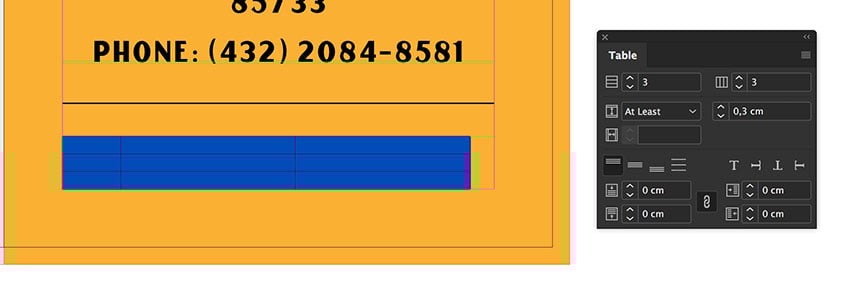 create a smaller table to add opening times