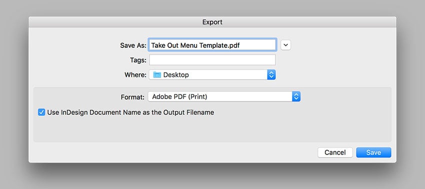 export the file for printing