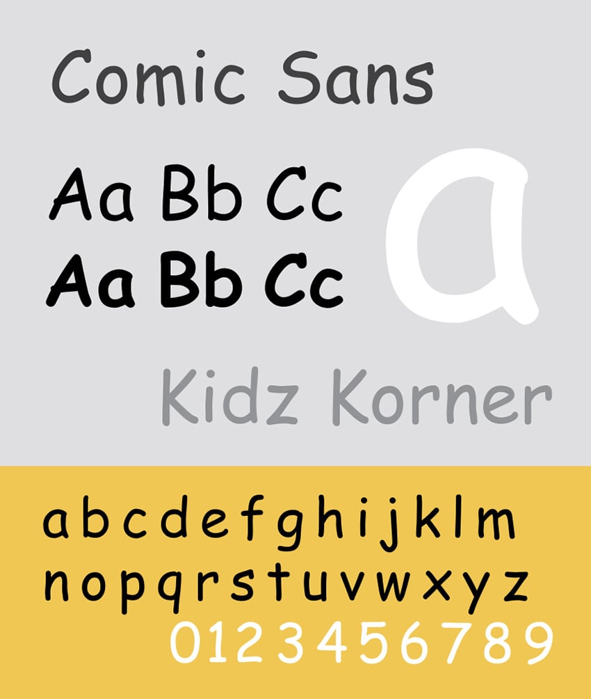 comic sans is amongst the best font for dyslexia
