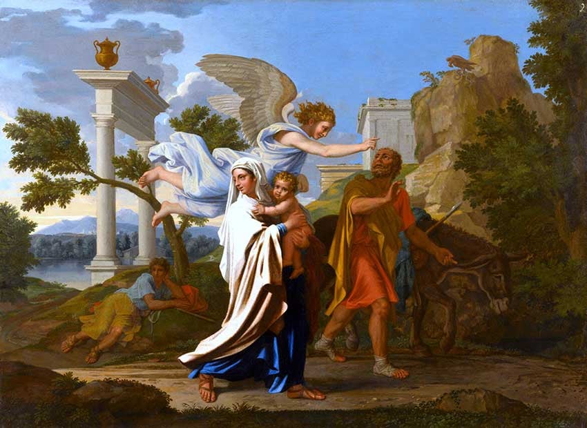 The Flight into Egypt by Nicolas Poussin (1657)