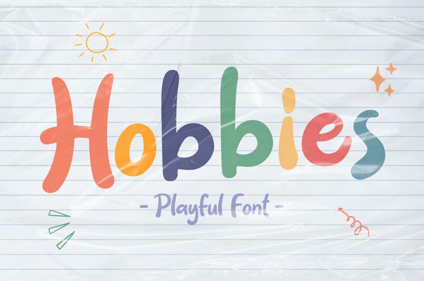 Hobbies playful childrens font