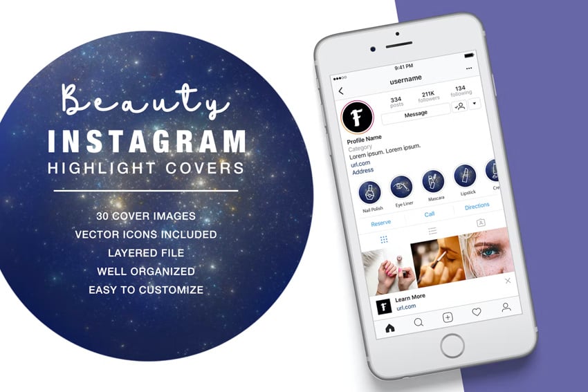 Beauty Instagram Highlight Space