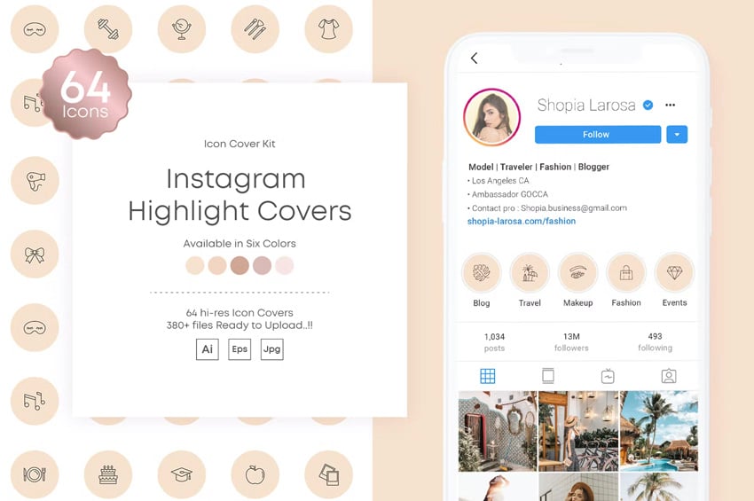 Instagram stories Highlights Covers Icon Kit
