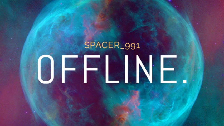 Offline Twitch Banner Template With Space Background