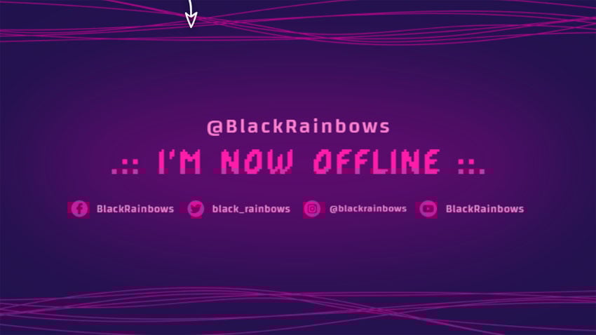 Abstract Twitch Offline Banner Maker With Neon Lines