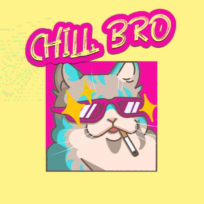 Twitch Emote of a Chilled Cat Smoking