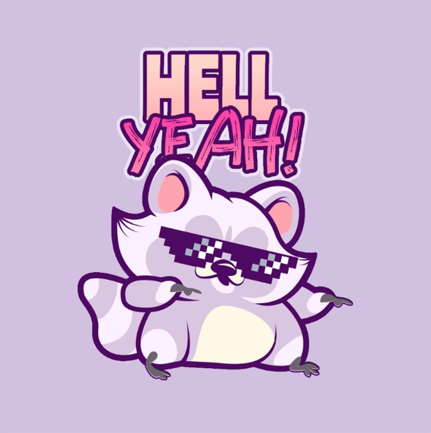 Twitch Chat Emoji Featuring a Raccoon with Swag