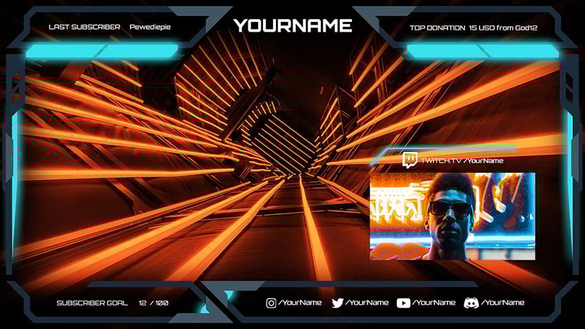 electric twitch overlay template