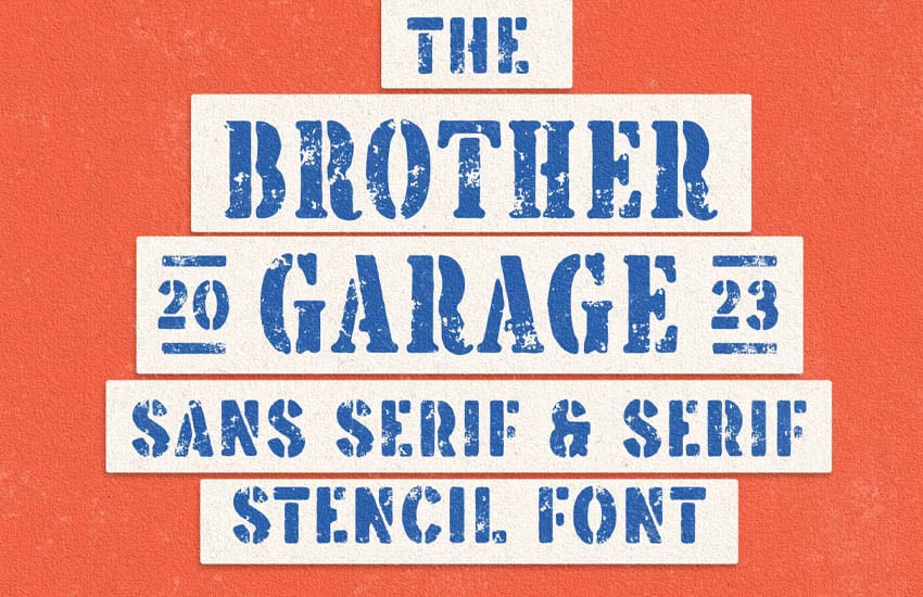 garage stamp font