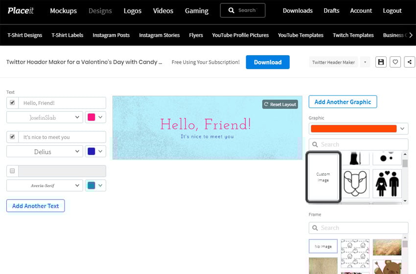 Custom Image PlaceIt