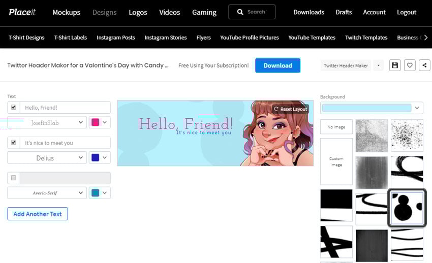 Custom Twitter Header Background