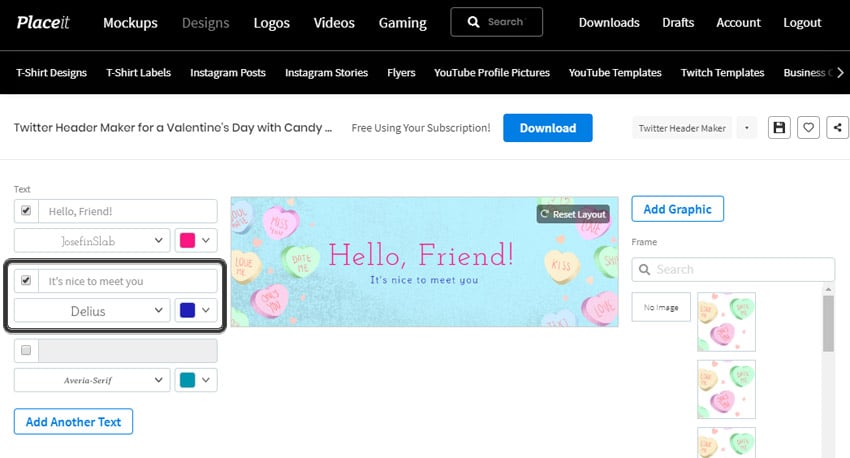 Customize Twitter header