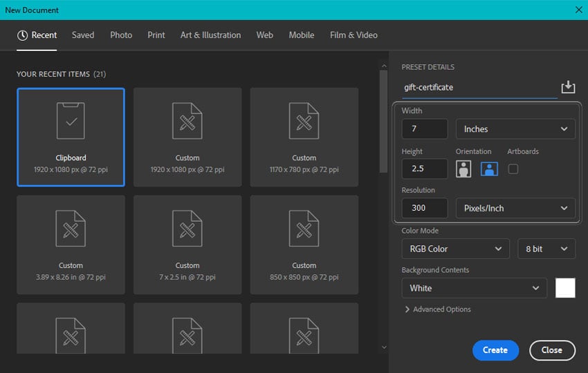 Create a New Document