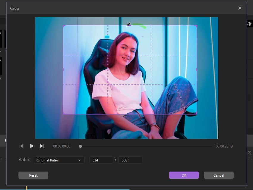 Crop Footage Wondershare DemoCreator