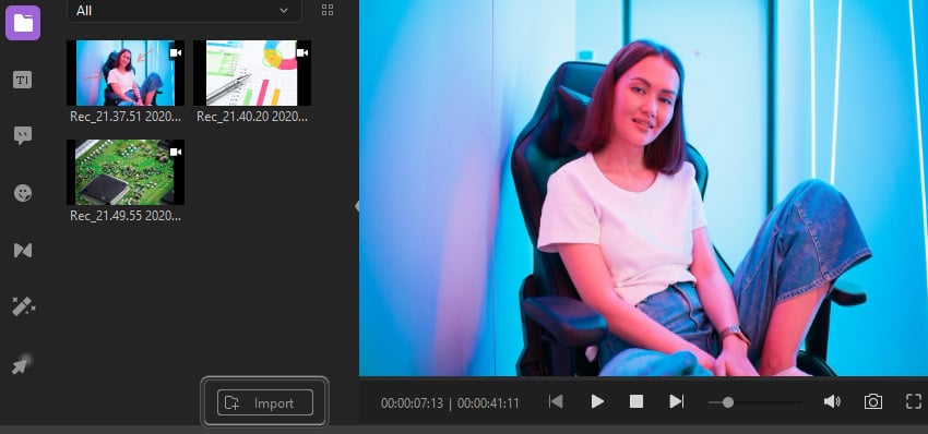 Import Footage Wondershare DemoCreator