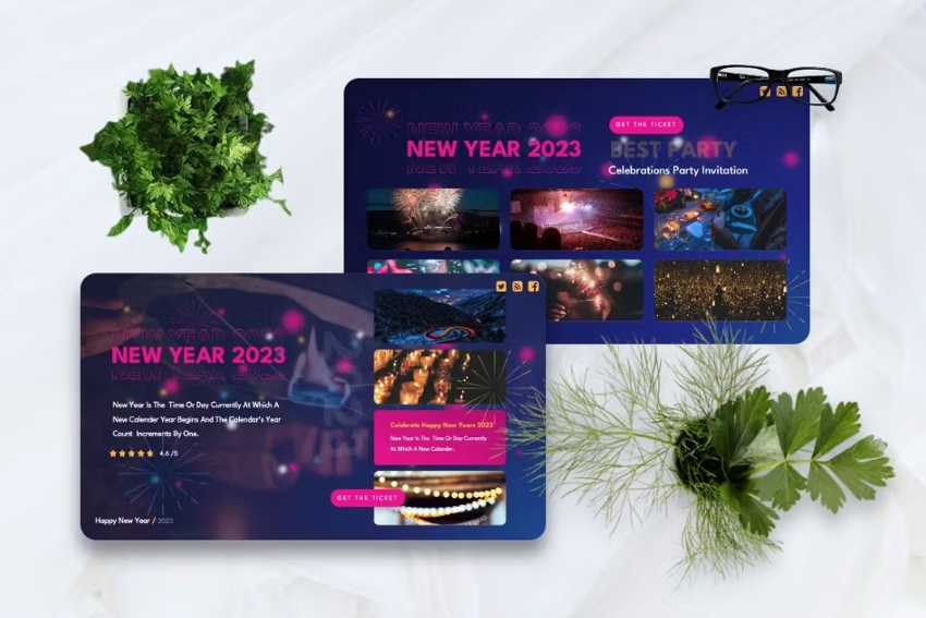 02 Celebrate - New Year 2023 Powerpoint Template