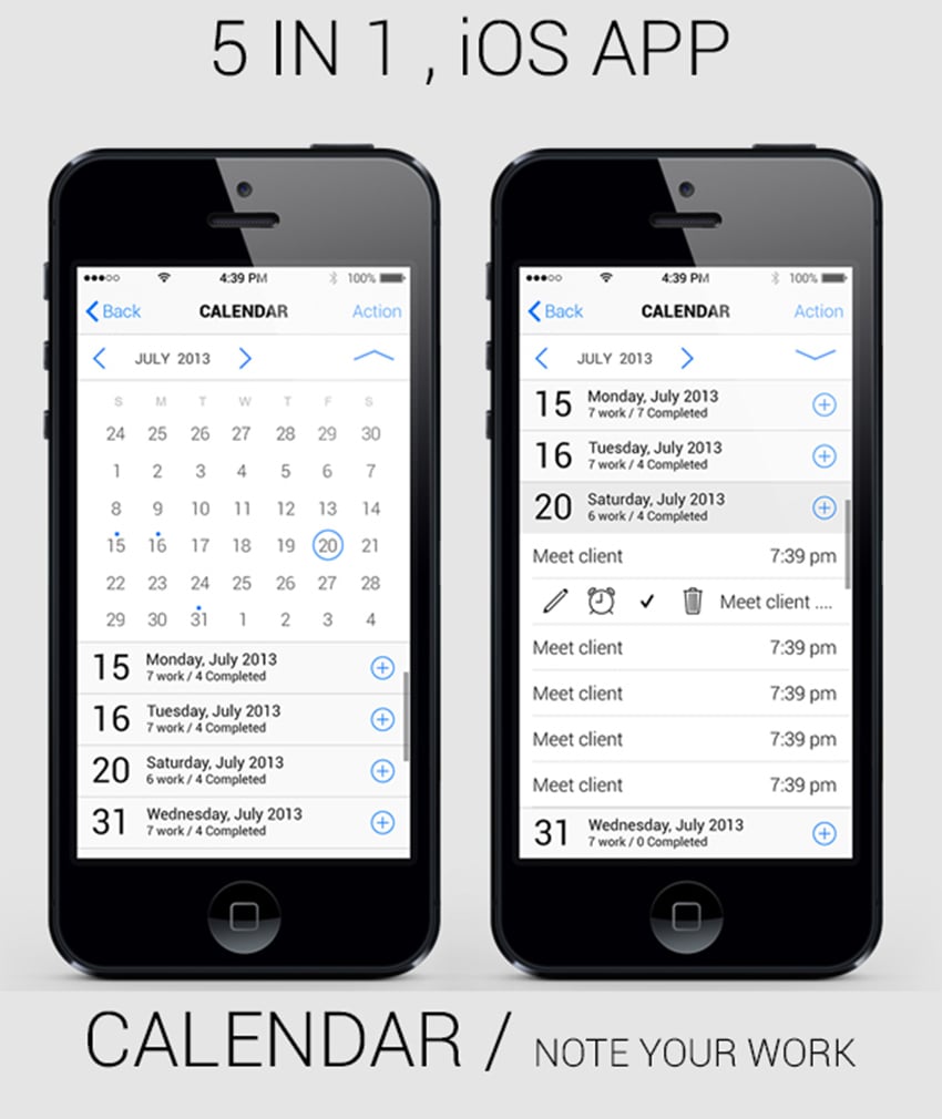 5-in-1 IOS App GUI Kit Retina