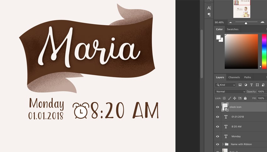 Arrange clocks layers