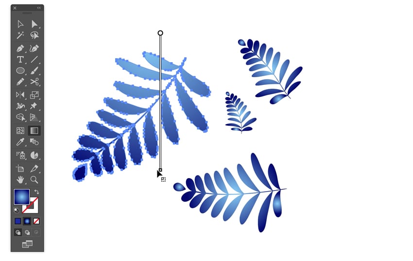 Applying gradient to art brush stroke