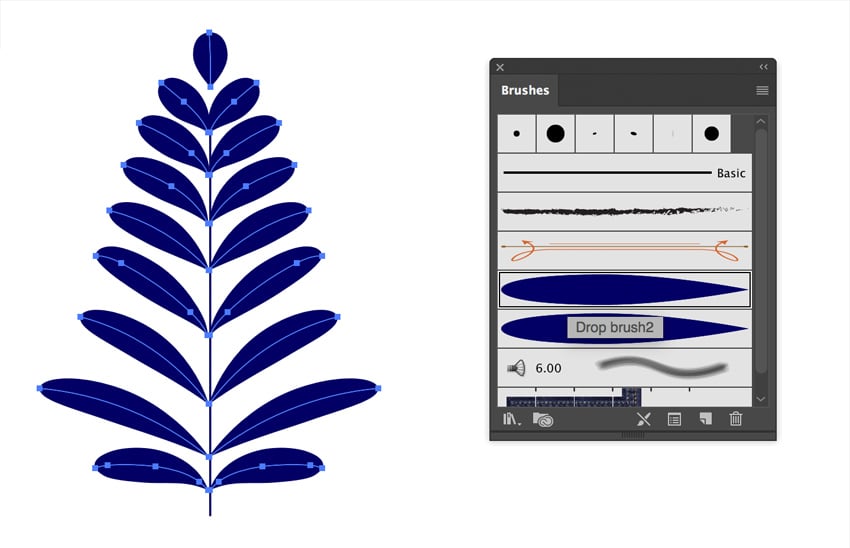 Applying art brush to artwork
