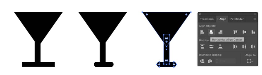 Align shapes in Adobe Illustrator