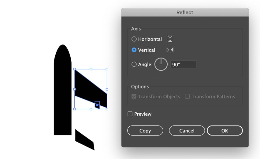 Reflect vertical in Adobe Illustrator