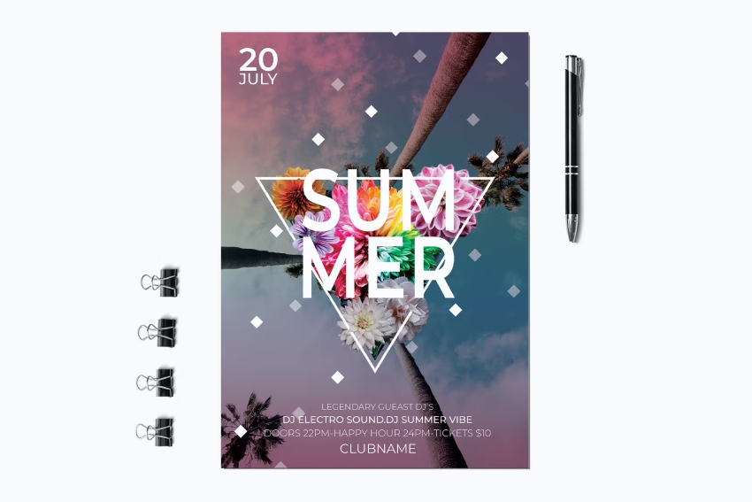 Summer Club Flyer - Cool Summer Party Flyer Template