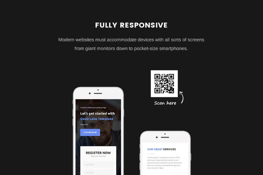 Swan Lake - HMTL Splash Screen Template for Marketing