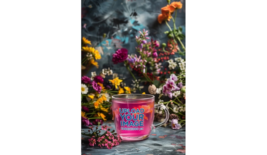 AI-Generated Mockup of a Coffee Mug With a Pink Infusion