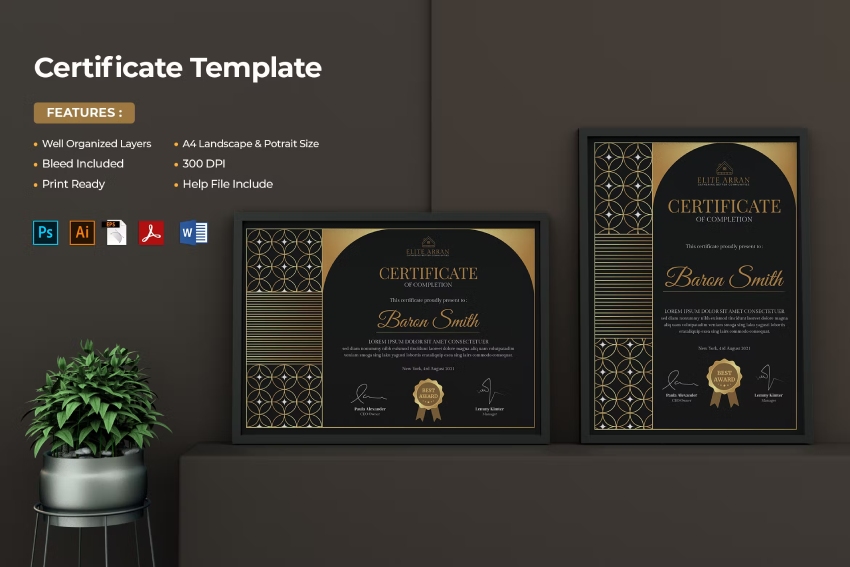 Modern & Fresh Certificate Templates for Google Docs