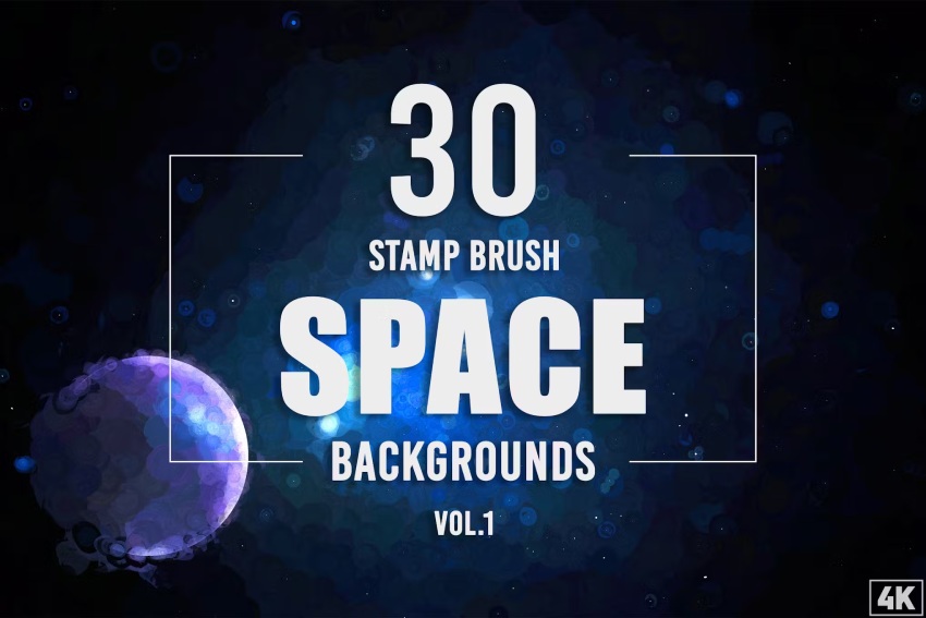 30 Stamp Brush Space Backgrounds - Vol. 1