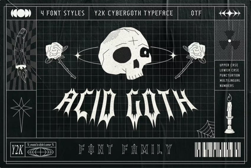 Acid Goth is a Mall Goth Font that is a throwback to the late 90s.