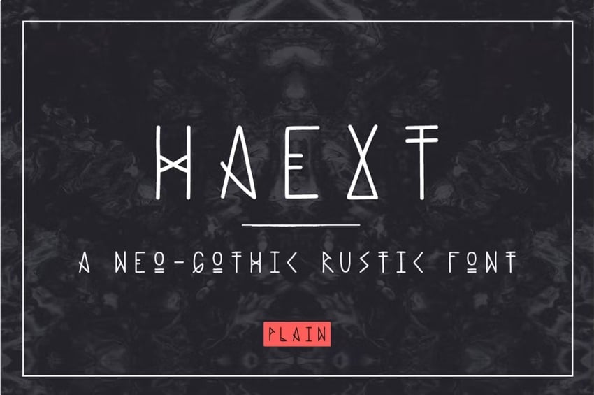 Heaxt Plain is a modern mall goth font.