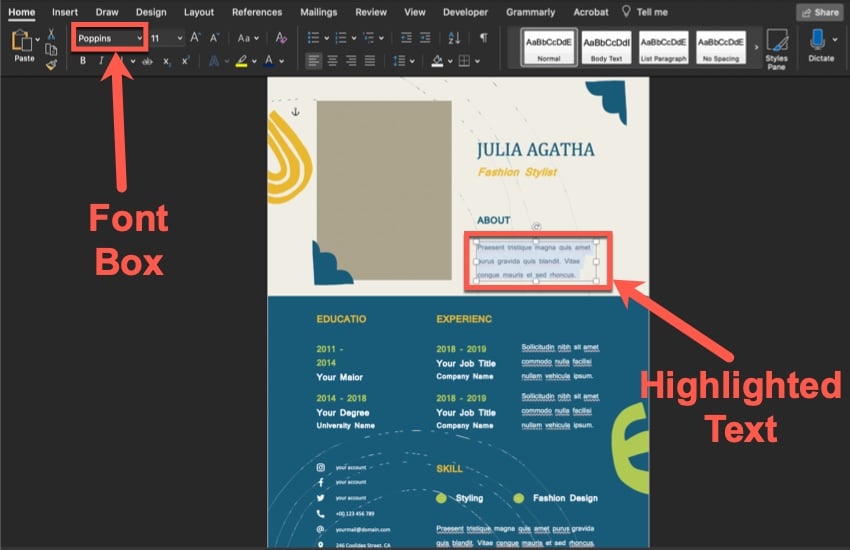 How to Change the Font