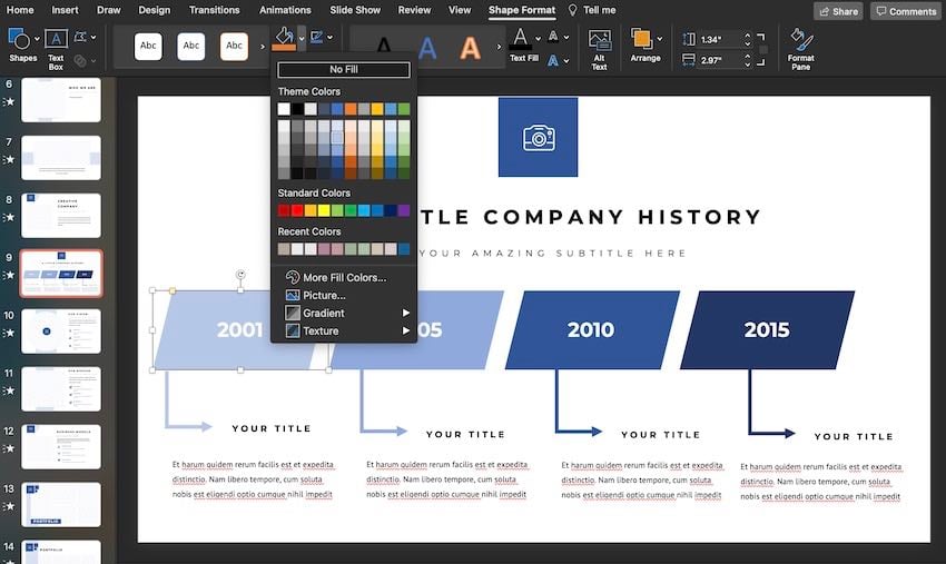 Customize the infographics