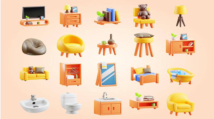 3D Furniture Icons