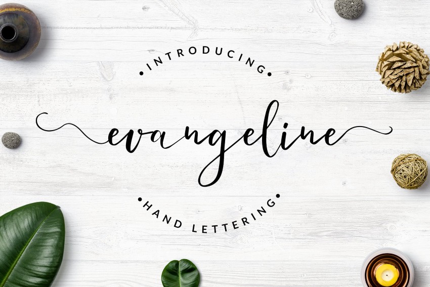 5. Evangeline - Hand Lettering Font (TTF, OTF, WOFF)