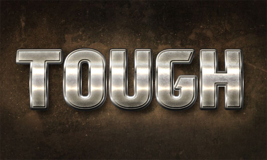 brushed metal text final result