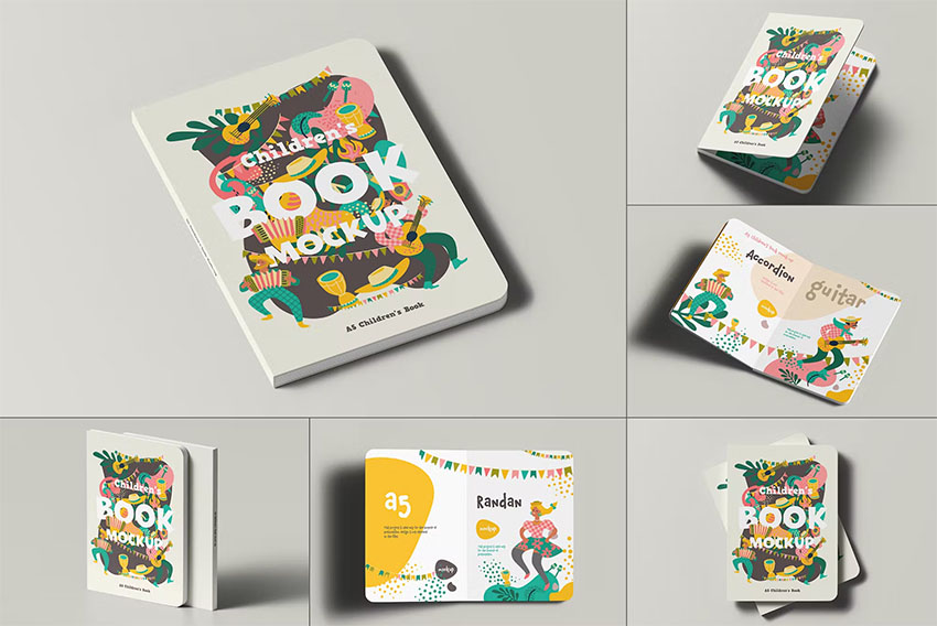 A5 Children's Book Mock-up (PSD)
