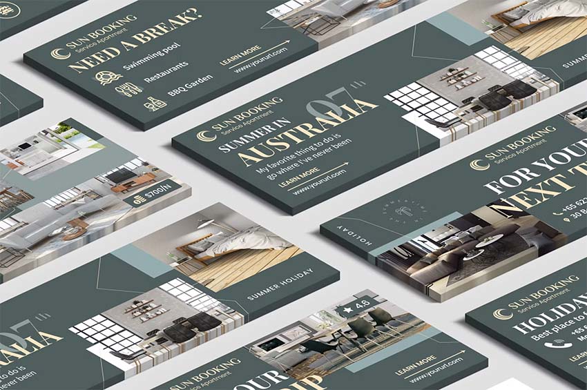 Hotel & Travel Twitter Header Photoshop Template (JPG, PSD)