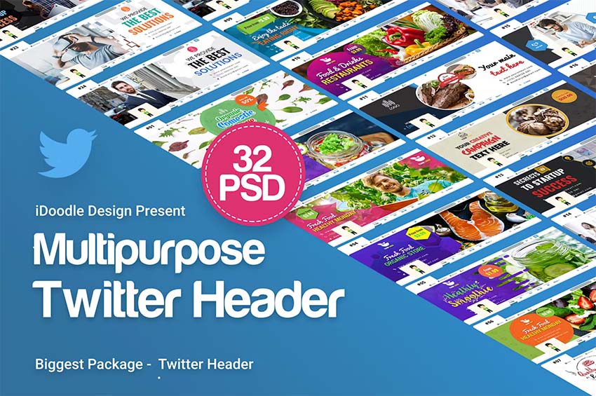 Multipurpose Twitter Header Templates (PSD)