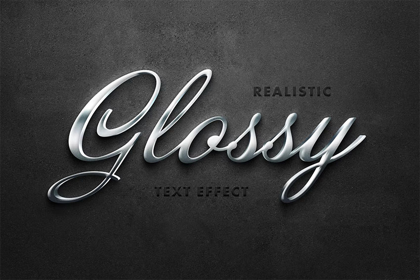 Glossy Metallic Text Effect (PSD)