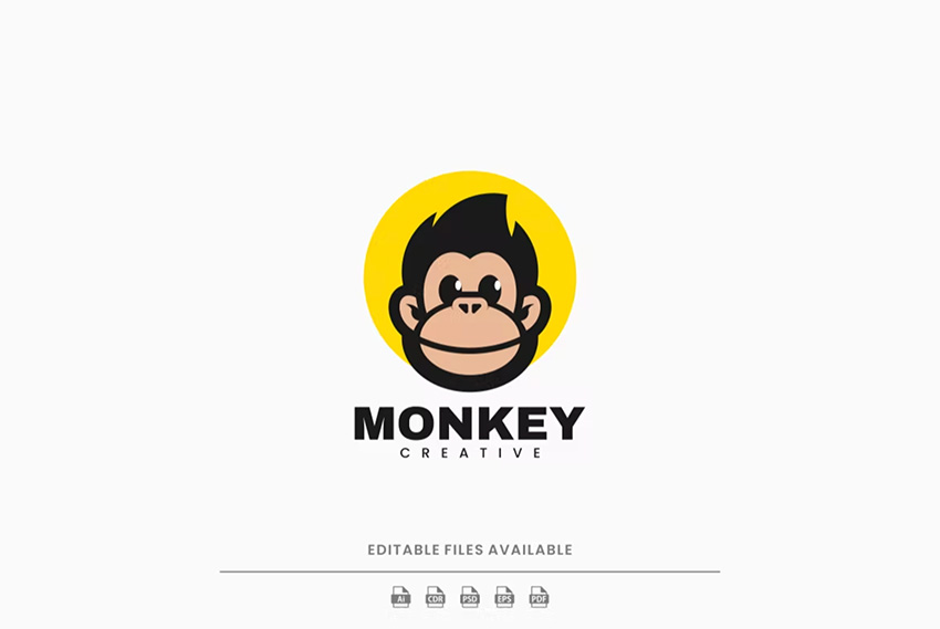 Monkey Face Logo (AI, EPS, PDF, PNG, PSD, CDR)