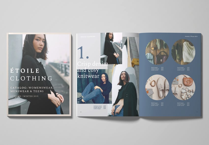 catalogue design template spread 1