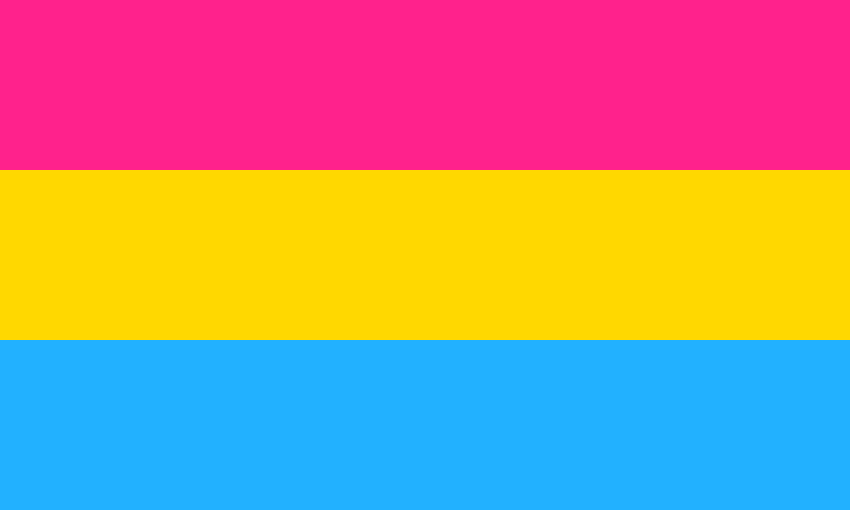 By "PansexualFlag" on tumblr, SVG version by KiwiNeko14, Public Domain.