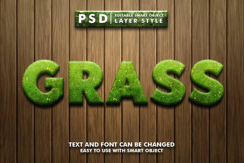 Grass Editable PSD Text Effect