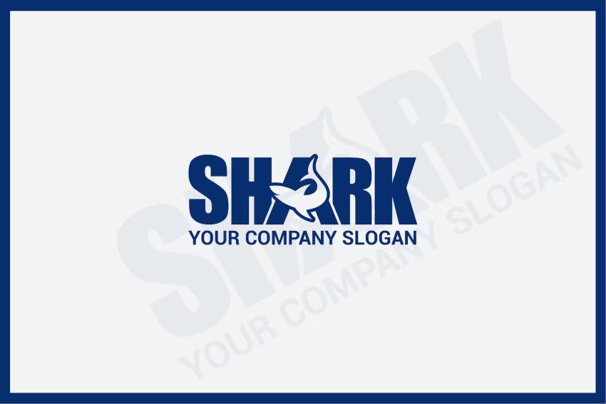 Shark Typography Logo