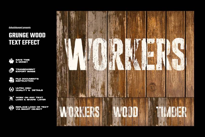 Grunge Wood Text Effect