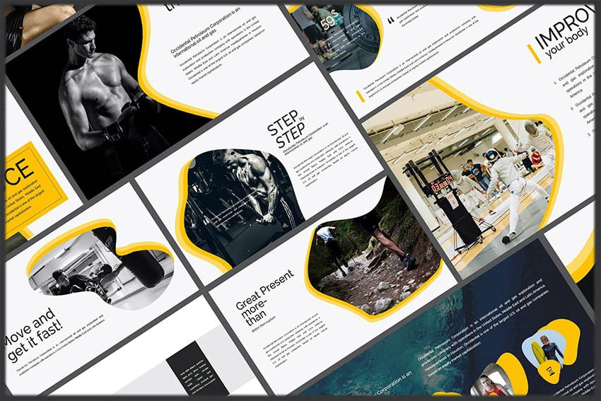  Gesture Sports PowerPoint Vorlage